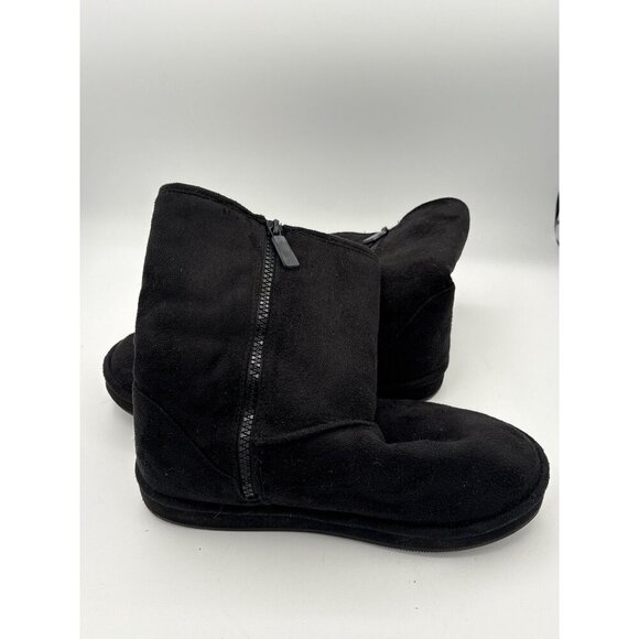 Joan Boyce Womens Black Rhinestone Bow Suede Boots Size 7 - Picture 4 of 4